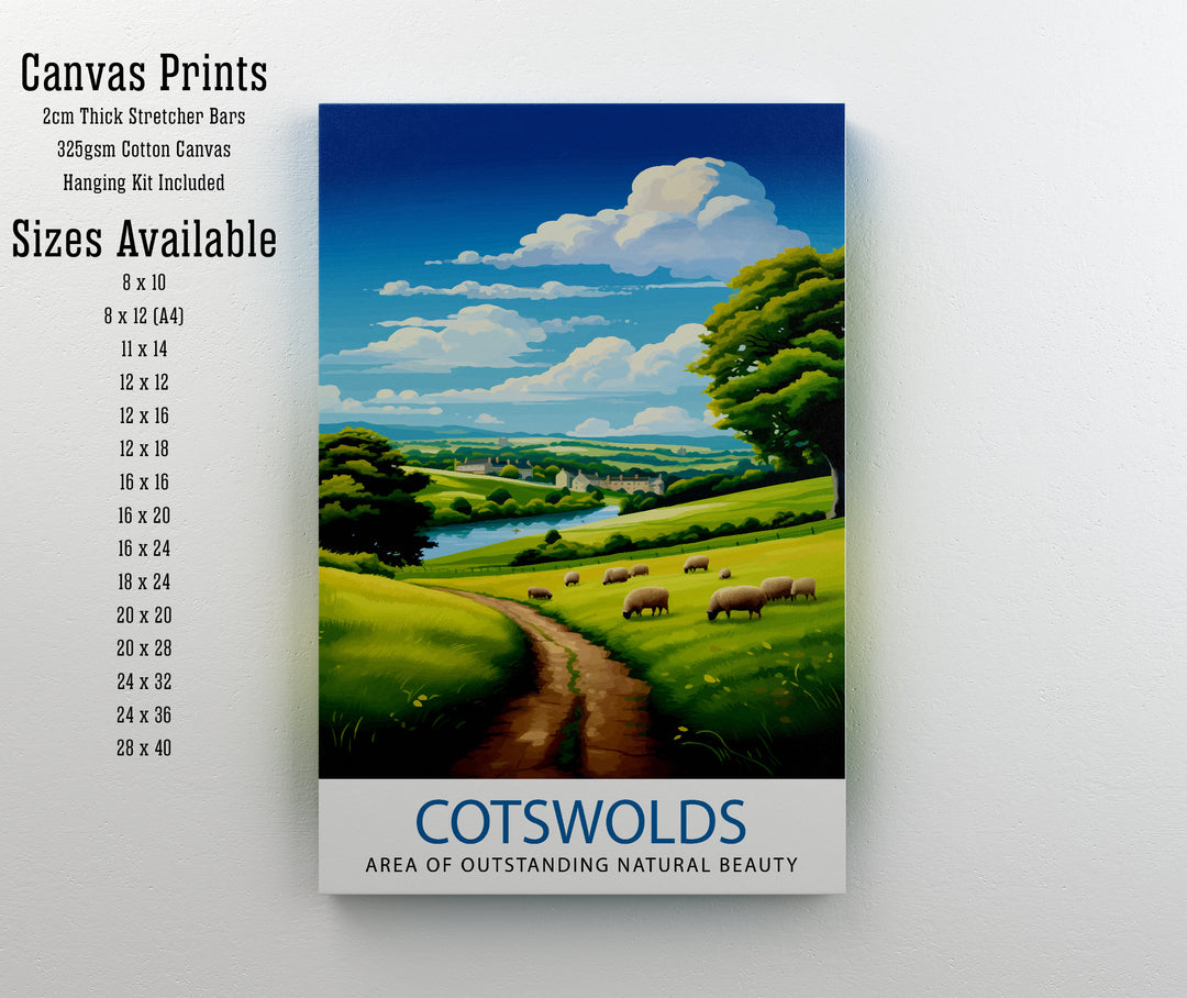 Cotswolds Travel Poster Cotswolds Wall Art Cotswolds Illustration Travel Poster Gift Cotswolds Home Decor