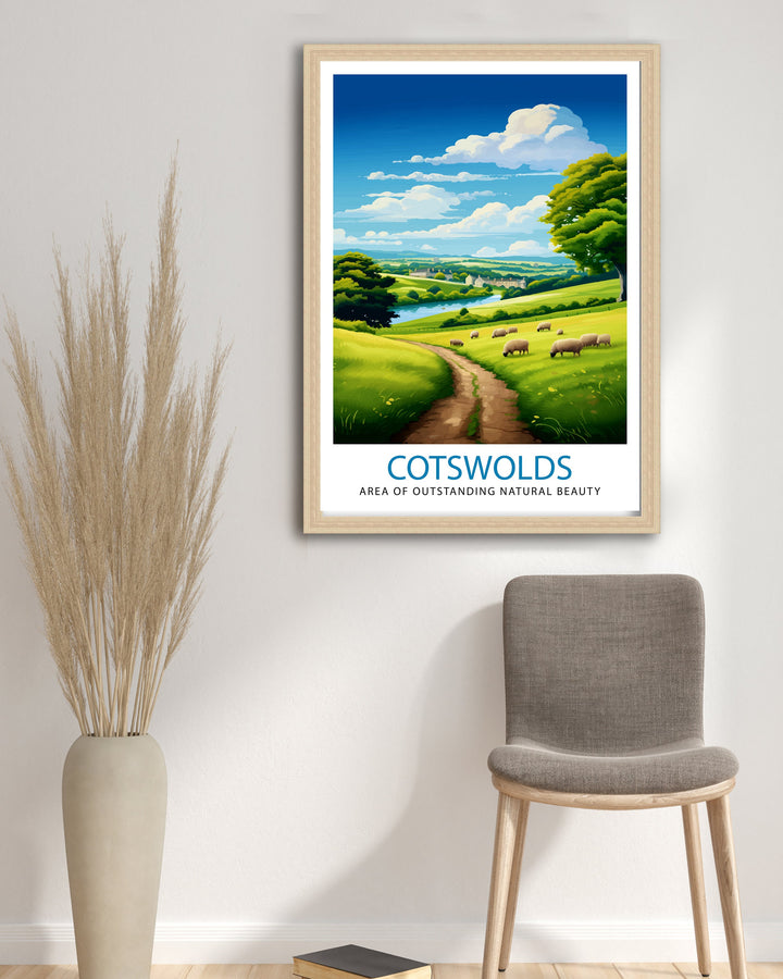 Cotswolds Travel Poster Cotswolds Wall Art Cotswolds Illustration Travel Poster Gift Cotswolds Home Decor