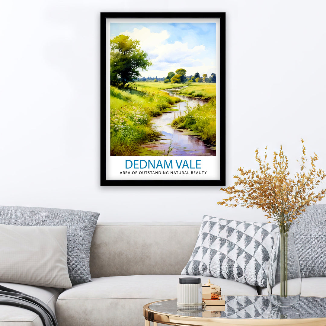 Dedham Vale AONB Print English Countryside Art Constable Country Poster Suffolk Essex Landscape Wall Decor British Nature Illustration Rural