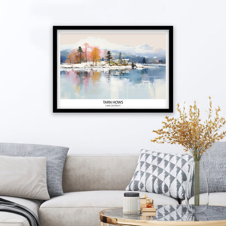 Tarn Hows Lake District Travel Print Lake District Wall Decor Tarn Hows Home Living Decor Tarn Hows Illustration Travel Poster Gift