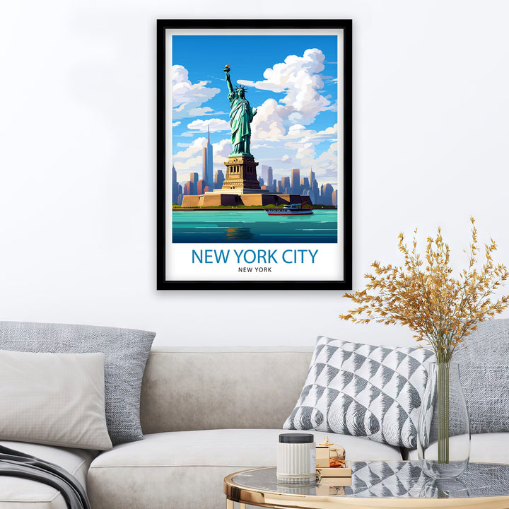 New York City Travel Print New York Wall Art NYC Illustration Travel Poster Gift for New York Home Decor