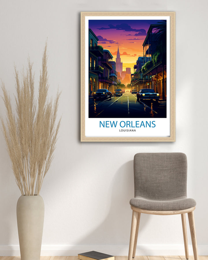 New Orleans Travel Print New Orleans Wall Decor New Orleans Home Living Decor New Orleans Illustration Travel Poster Gift For New Orleans