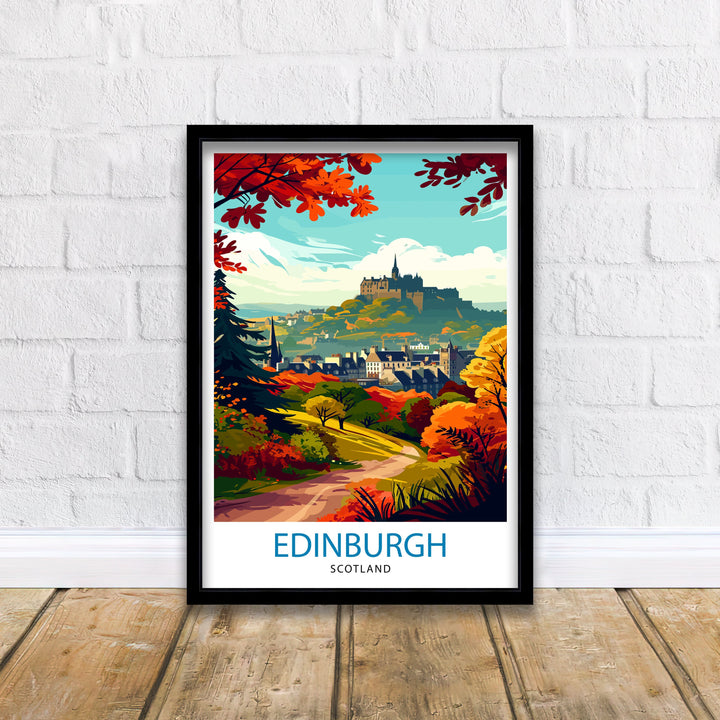 Edinburgh Scotland Travel Poster Edinburgh Wall Art Edinburgh Home Decor Scotland Illustration | Edinburgh Poster