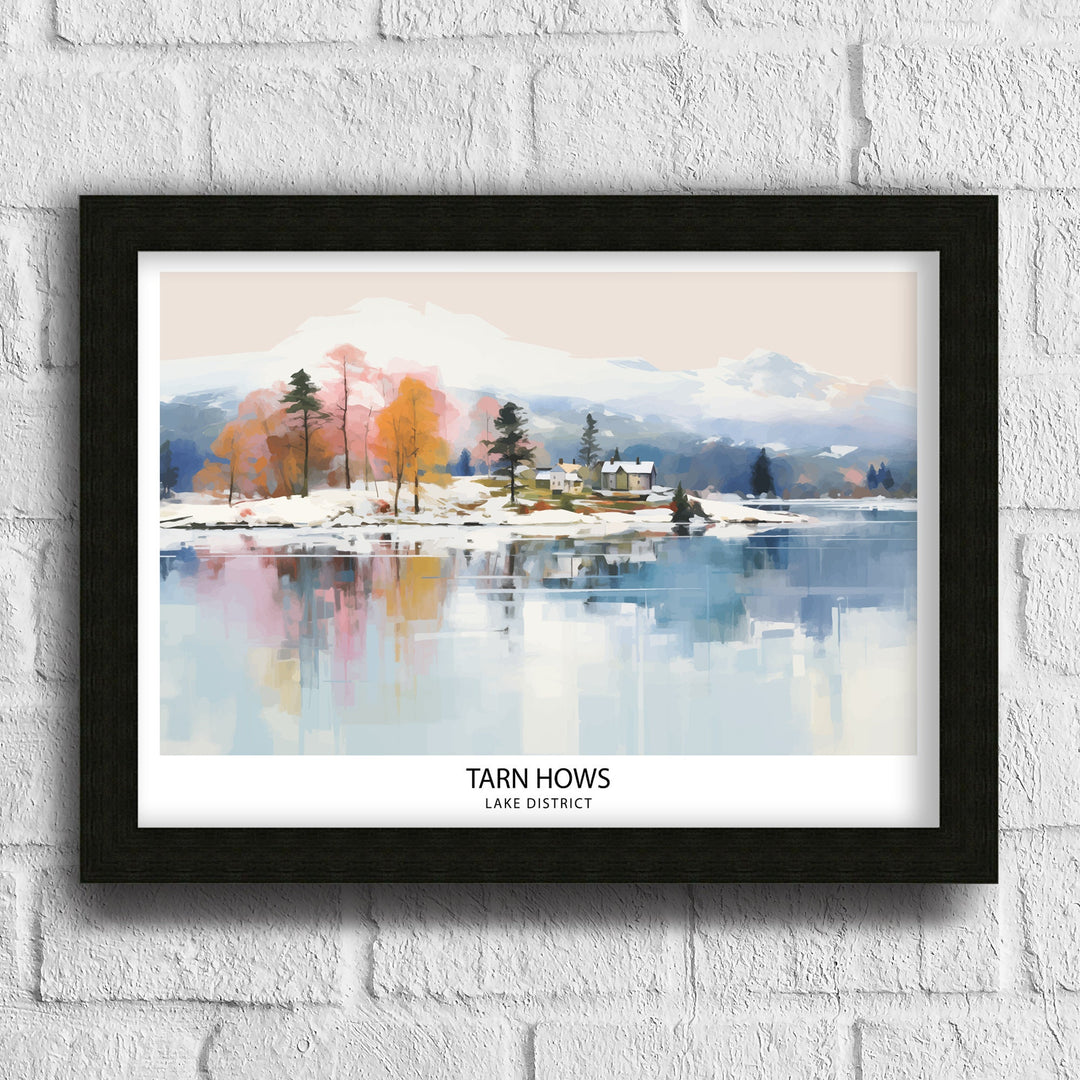 Tarn Hows Lake District Travel Print Lake District Wall Decor Tarn Hows Home Living Decor Tarn Hows Illustration Travel Poster Gift