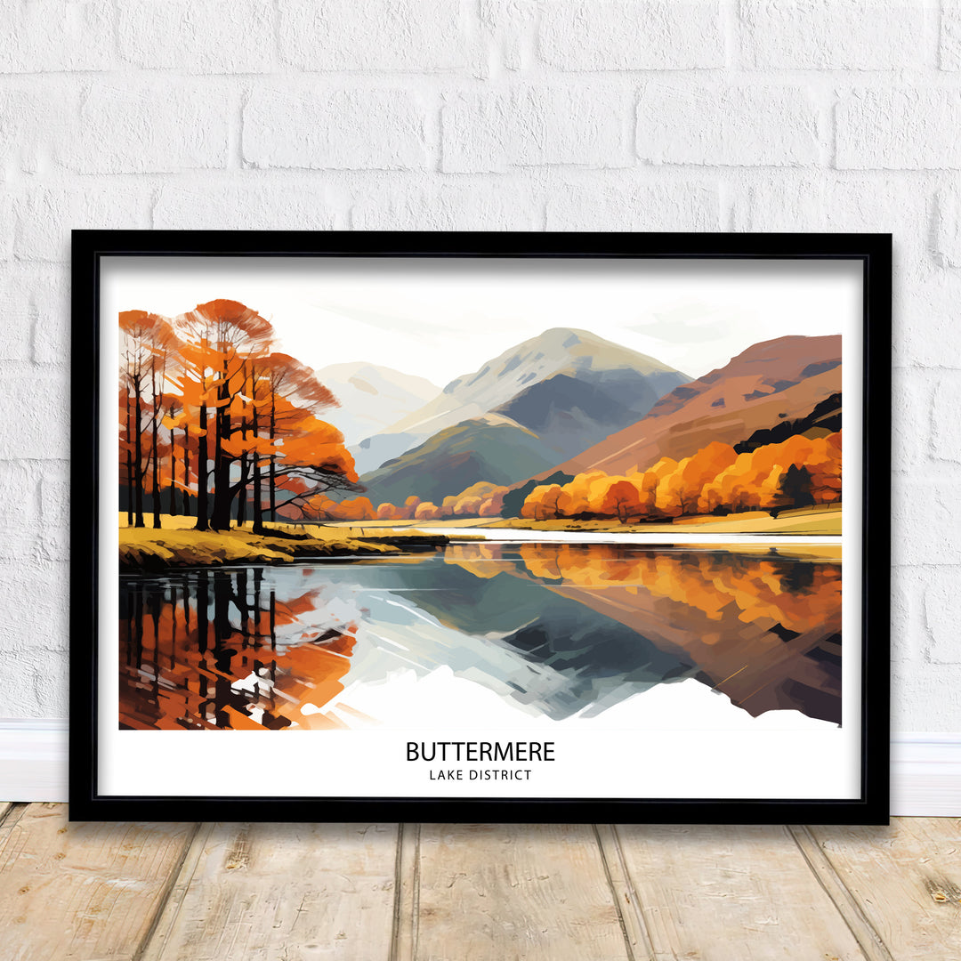 Buttermere Lake District Travel Print Buttermere Wall Decor Buttermere Home Living Decor Buttermere Illustration Travel Poster Gift