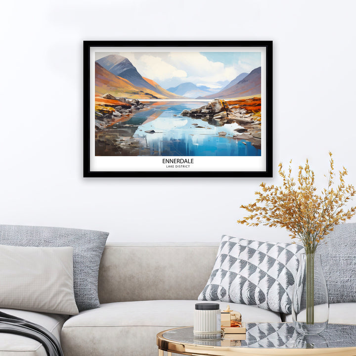 Ennerdale Water Lake District Travel Print Lake District Wall Decor Lake District Home Living Decor Ennerdale Water Illustration Travel