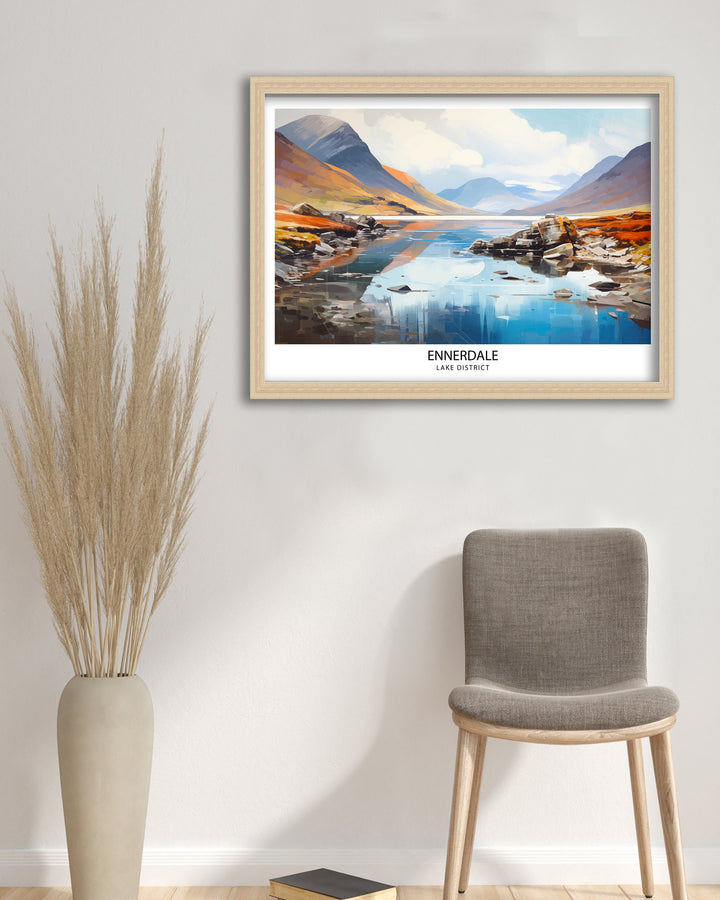 Ennerdale Water Lake District Travel Print Lake District Wall Decor Lake District Home Living Decor Ennerdale Water Illustration Travel