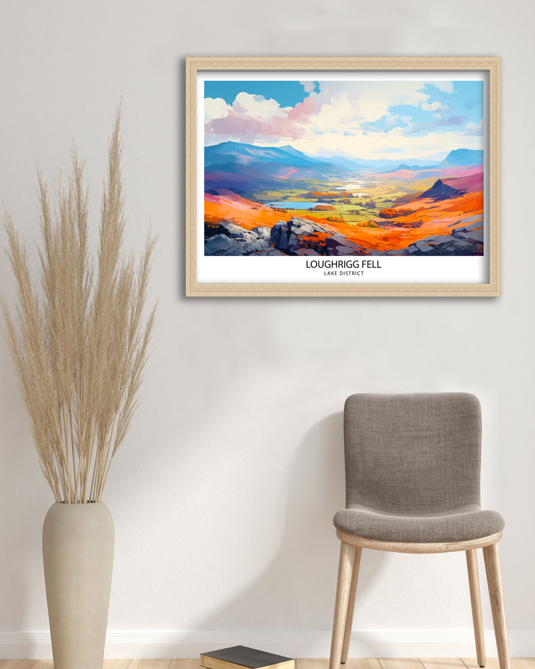 Loughrigg Fell Lake District Travel Print Lake District Wall Decor Loughrigg Fell Home Living Decor Lake District Illustration Travel Poster