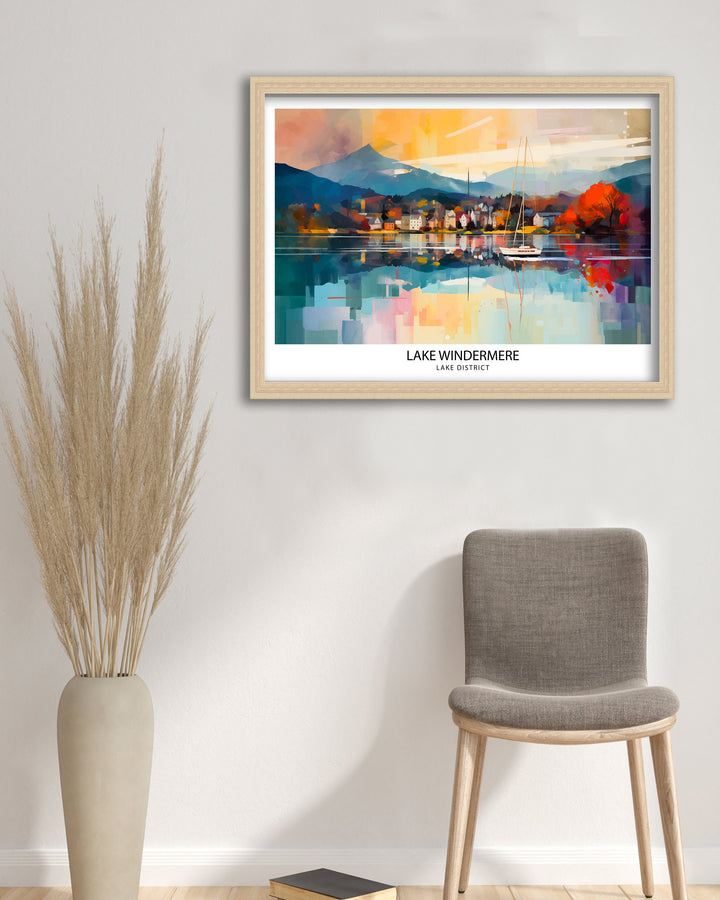 Lake Windermere Travel Print | Lake District Print | Lake District Art | Lake District Poster | The Lake District | Travel Print