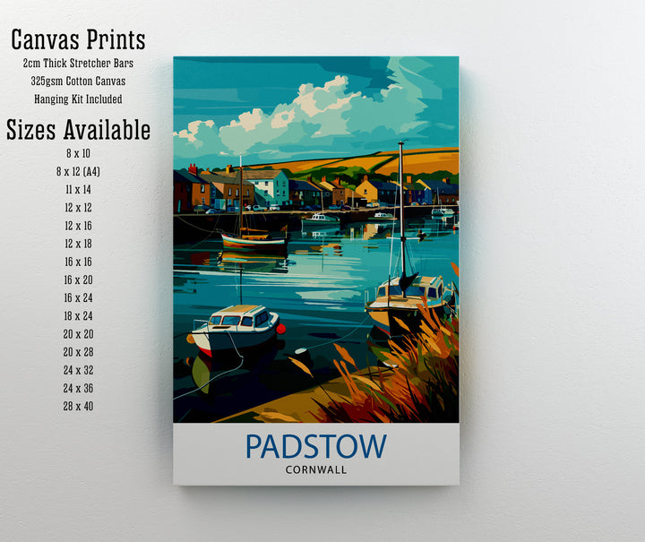 Padstow Cornwall Travel Poster Padstow Wall Decor Padstow Home Living Decor Padstow Illustration Travel Poster Gift For Padstow UK Home Decor