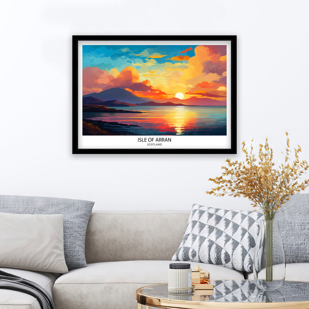 Isle of Arran Scotland Travel Poster Arran Wall Decor Arran Home Living Decor Arran Scotland Illustration Travel Poster Gift for Arran