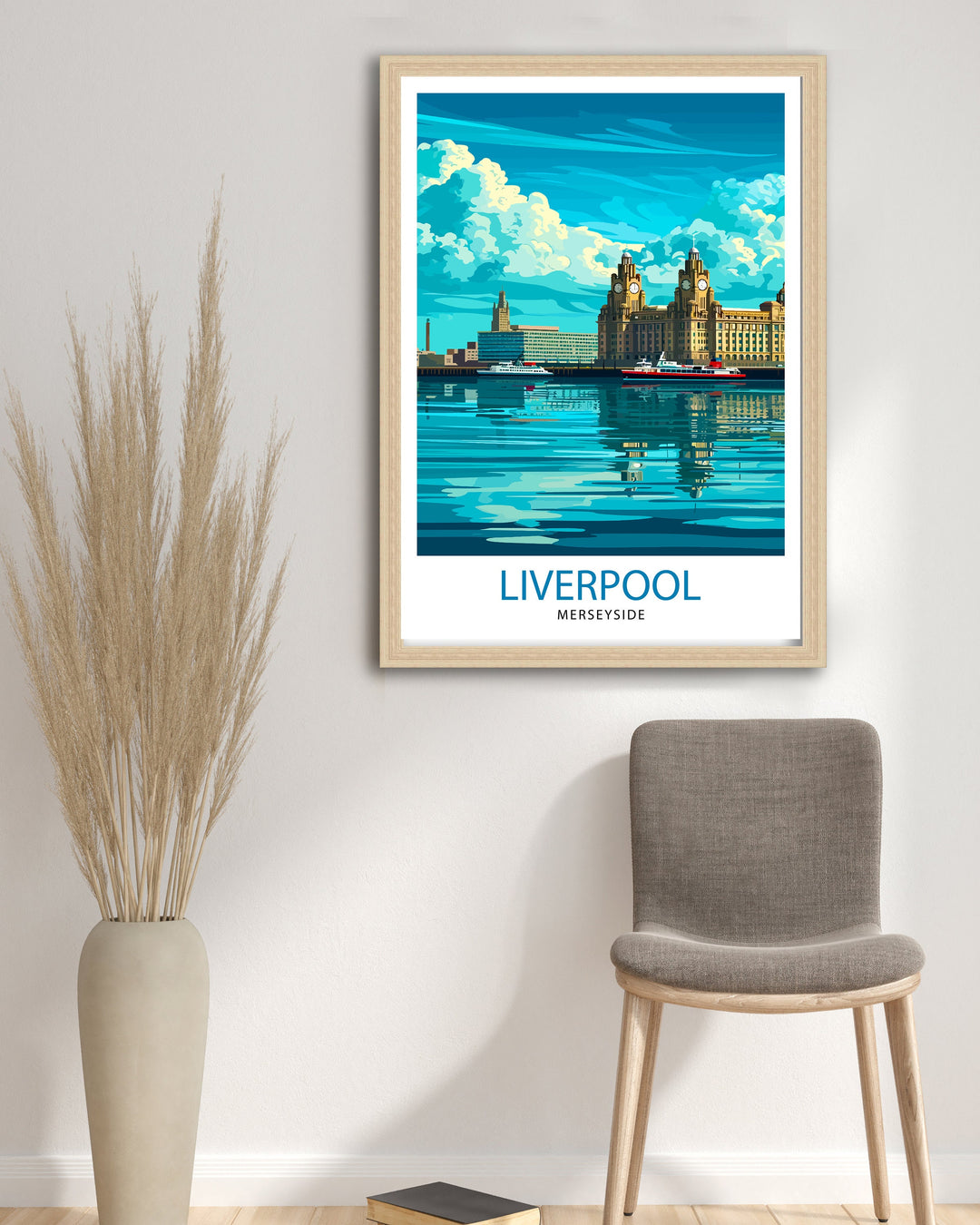 Liverpool Travel Poster Liverpool Wall Art Liverpool Home Decor Liverpool Cityscape Illustration Gift For Liverpool Lovers England Travel