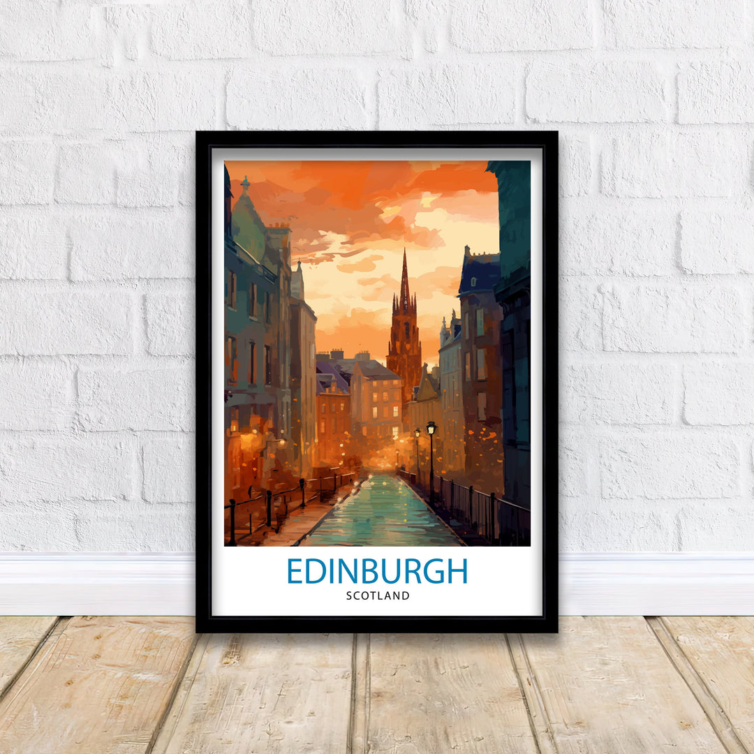 Edinburgh Scotland Travel Poster Edinburgh Wall Art Edinburgh Home Decor Scotland Illustration | Edinburgh Poster