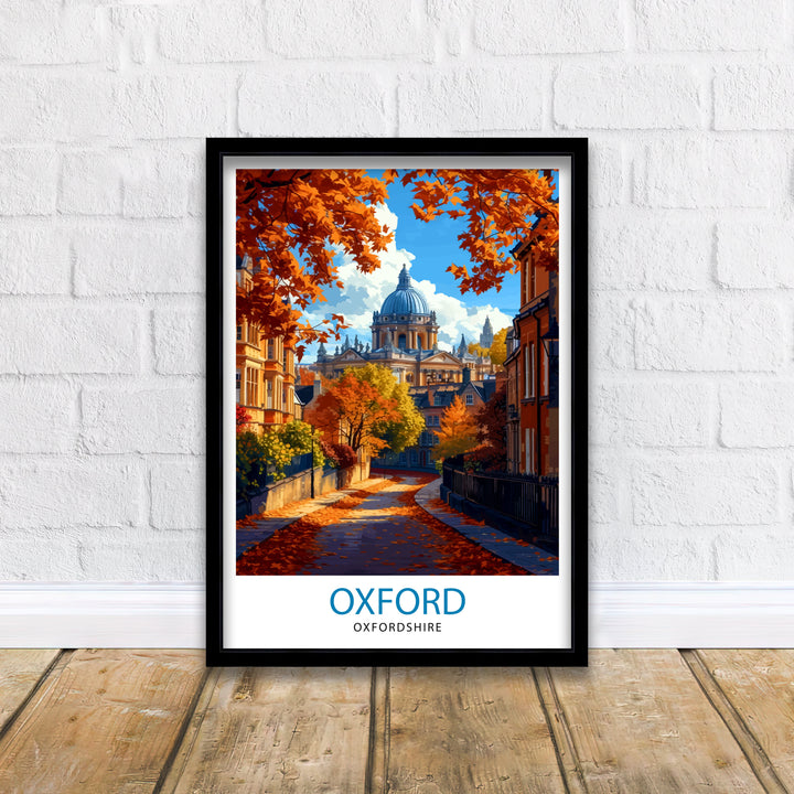 Oxford UK Travel Poster Oxford Wall Art Oxford Illustration England Travel Poster Oxfordshire Gift Oxford Home Decor