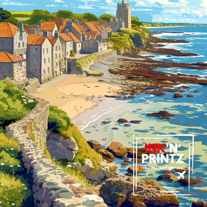 St Andrews Fife Travel Poster St Andrews Wall Decor St Andrews Poster Scotland Travel Posters St Andrews Art Poster St Andrews Illustration