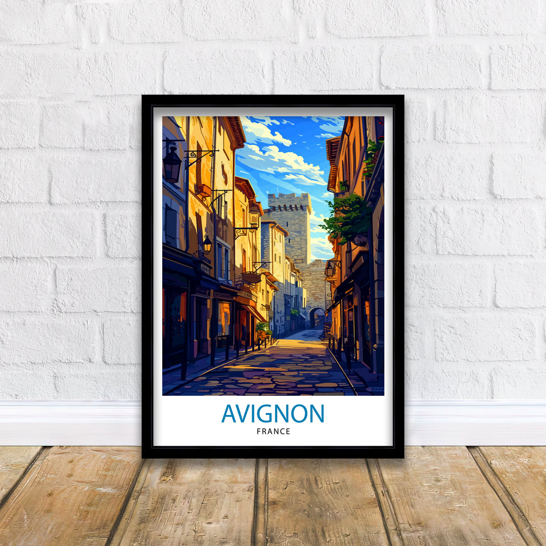 Avignon France Travel Poster, Avignon Wall Decor, Avignon Home Living Decor, Avignon France Illustration, Travel Poster Gift for Avignon