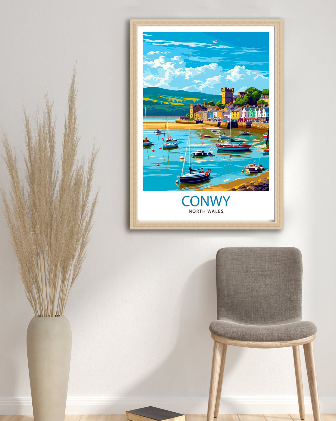 Conwy Castle Travel Poster Conwy Castle Wall Art Conwy Castle Poster Wales Travel Decor Wales Illustration UK Travel Poster Gift for Traveler