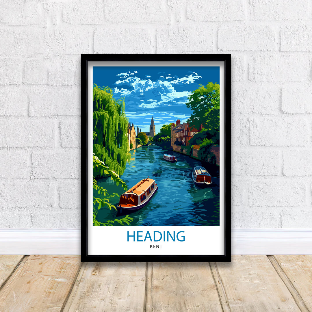 Canterbury Kent Travel Poster Canterbury Wall Decor Canterbury Home Living Decor Canterbury Kent Illustration Travel Poster Gift