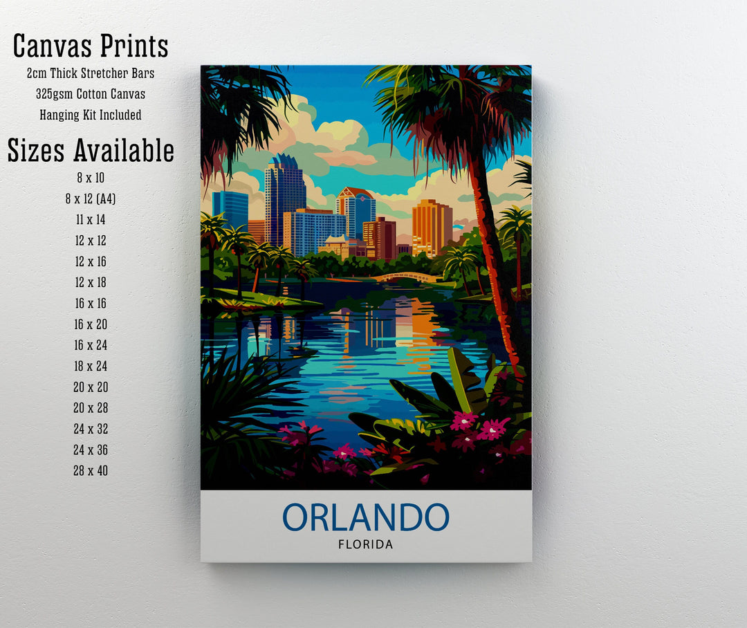 Orlando Florida Travel Print Orlando Wall Decor Orlando Home Living Decor Orlando Illustration Travel Poster Gift For Orlando Florida Home