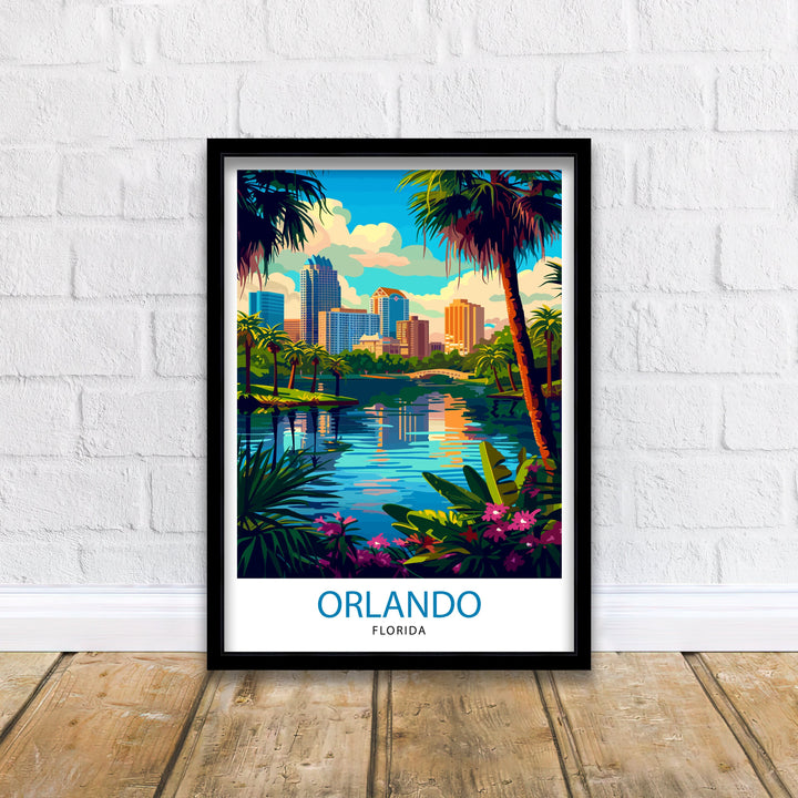 Orlando Florida Travel Print Orlando Wall Decor Orlando Home Living Decor Orlando Illustration Travel Poster Gift For Orlando Florida Home