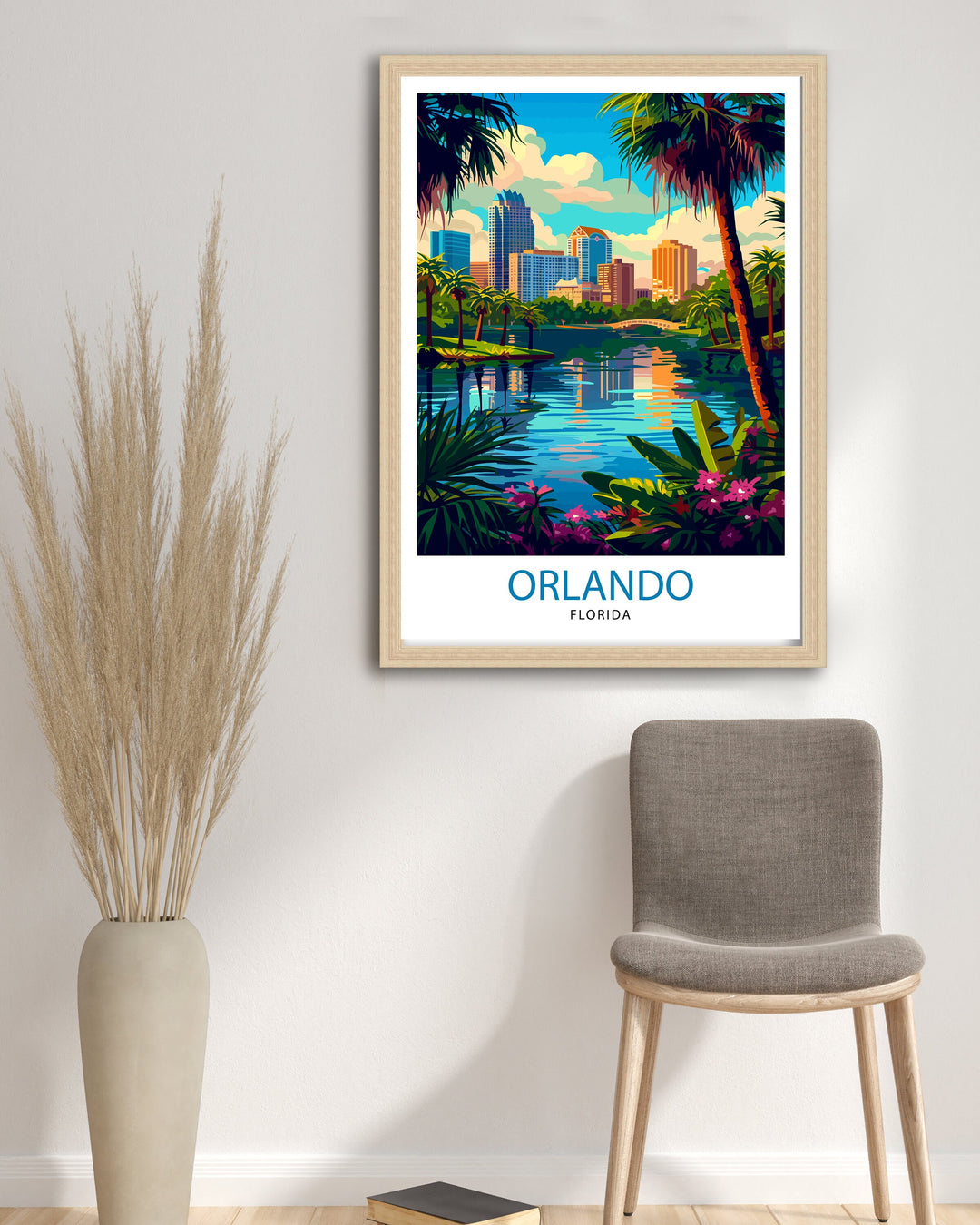 Orlando Florida Travel Print Orlando Wall Decor Orlando Home Living Decor Orlando Illustration Travel Poster Gift For Orlando Florida Home