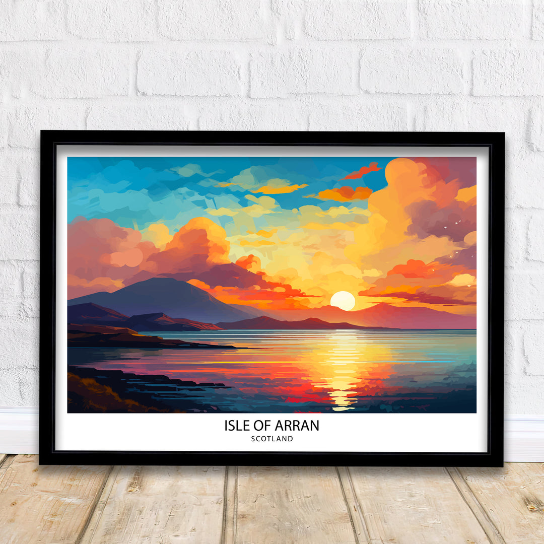 Isle of Arran Scotland Travel Poster Arran Wall Decor Arran Home Living Decor Arran Scotland Illustration Travel Poster Gift for Arran