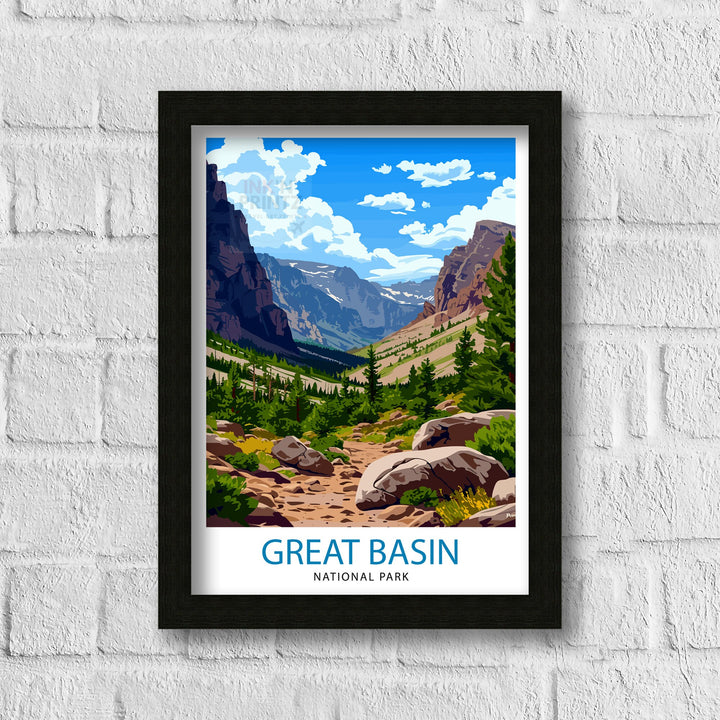 Great Basin National Park Print Nevada Wilderness Art Lehman Caves Poster Ancient Bristlecone Pine Wall Decor Star Gazing Illustration