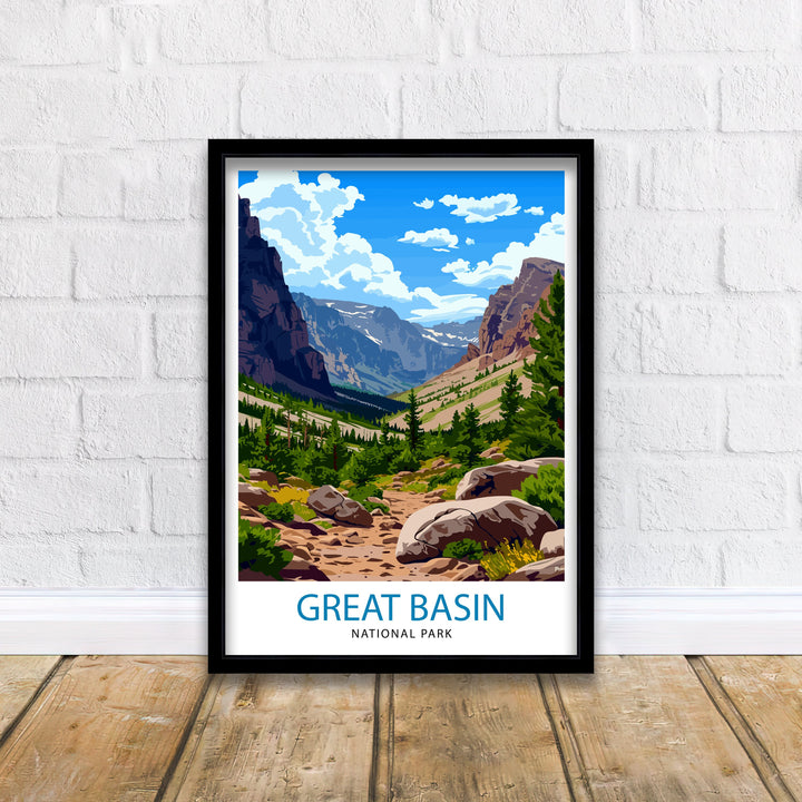 Great Basin National Park Print Nevada Wilderness Art Lehman Caves Poster Ancient Bristlecone Pine Wall Decor Star Gazing Illustration