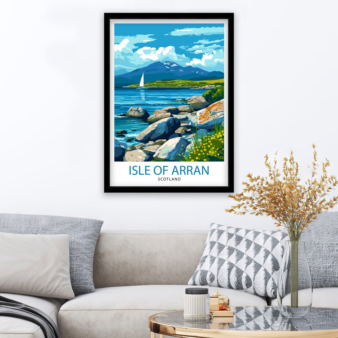 Isle of Arran Scotland Travel Poster Arran Wall Decor Arran Home Living Decor Arran Scotland Illustration Travel Poster Gift for Arran