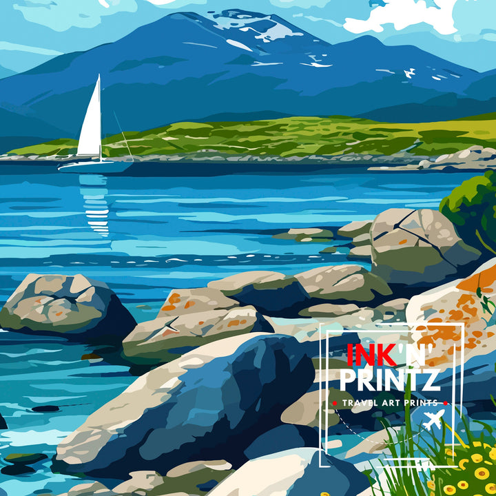 Isle of Arran Scotland Travel Poster Arran Wall Decor Arran Home Living Decor Arran Scotland Illustration Travel Poster Gift for Arran