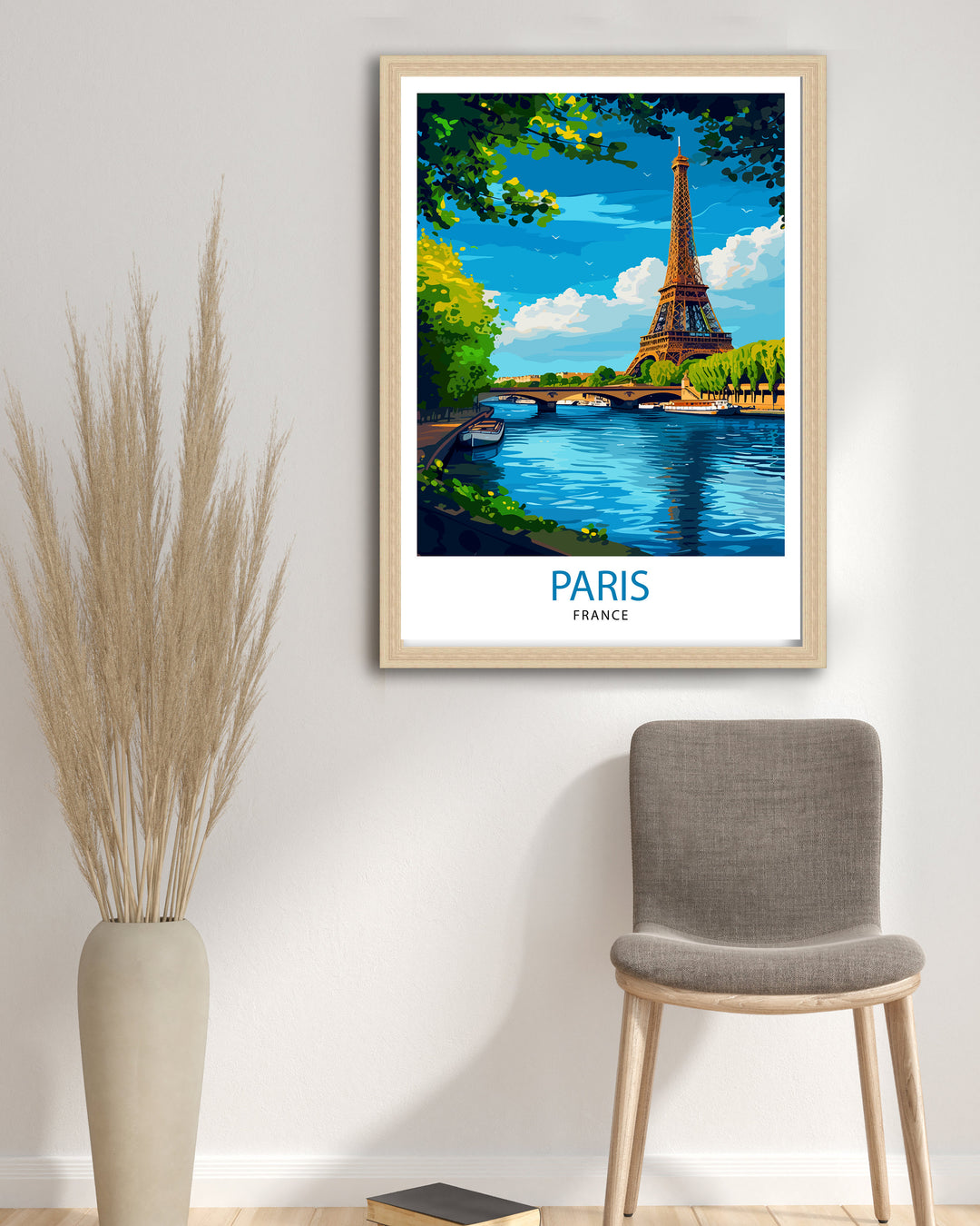 Paris France Travel Print Paris Wall Art Eiffel Tower Art France Travel Poster Paris Home Decor French Illustration Parisian Art Print