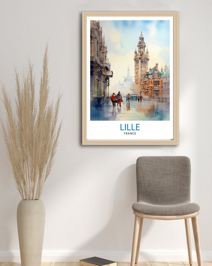 Lille France Travel Print Lille Wall Decor Lille Poster France Travel Prints Lille Art Print Lille Illustration Lille