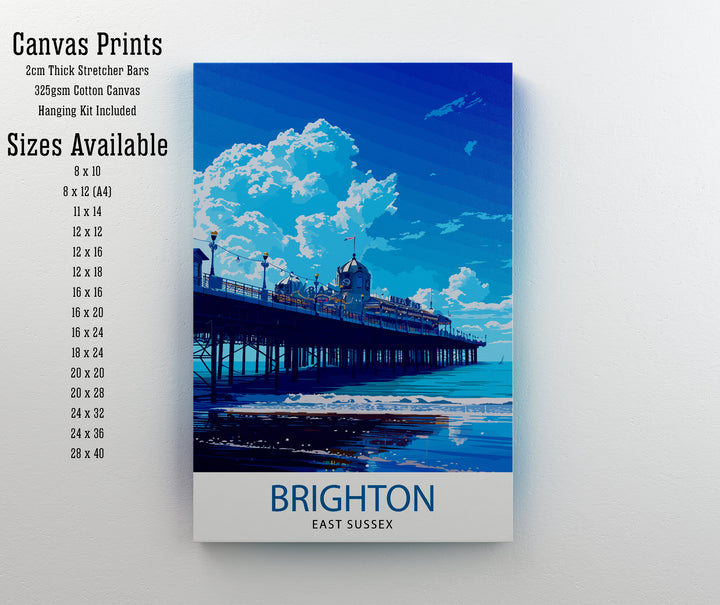 Brighton Travel Poster Brighton Wall Art Brighton Decor Brighton England Illustration Travel Poster Brighton Gift England Home Decor