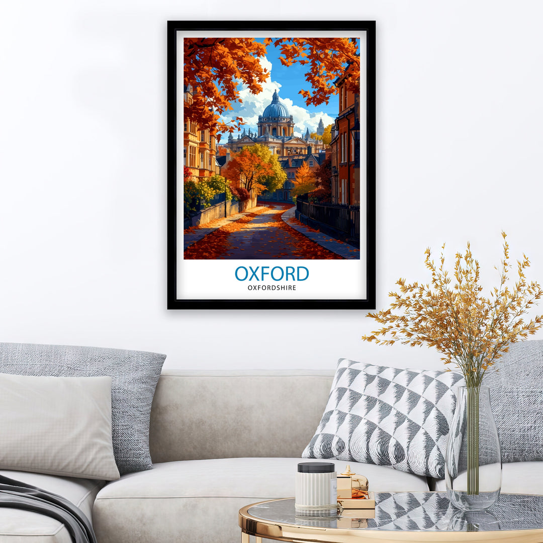 Oxford UK Travel Poster Oxford Wall Art Oxford Illustration England Travel Poster Oxfordshire Gift Oxford Home Decor