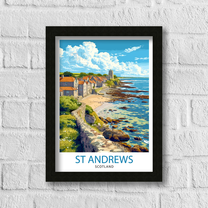 St Andrews Fife Travel Poster St Andrews Wall Decor St Andrews Poster Scotland Travel Posters St Andrews Art Poster St Andrews Illustration