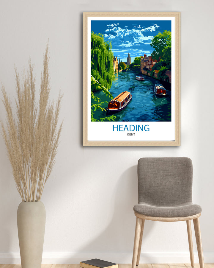 Canterbury Kent Travel Poster Canterbury Wall Decor Canterbury Home Living Decor Canterbury Kent Illustration Travel Poster Gift