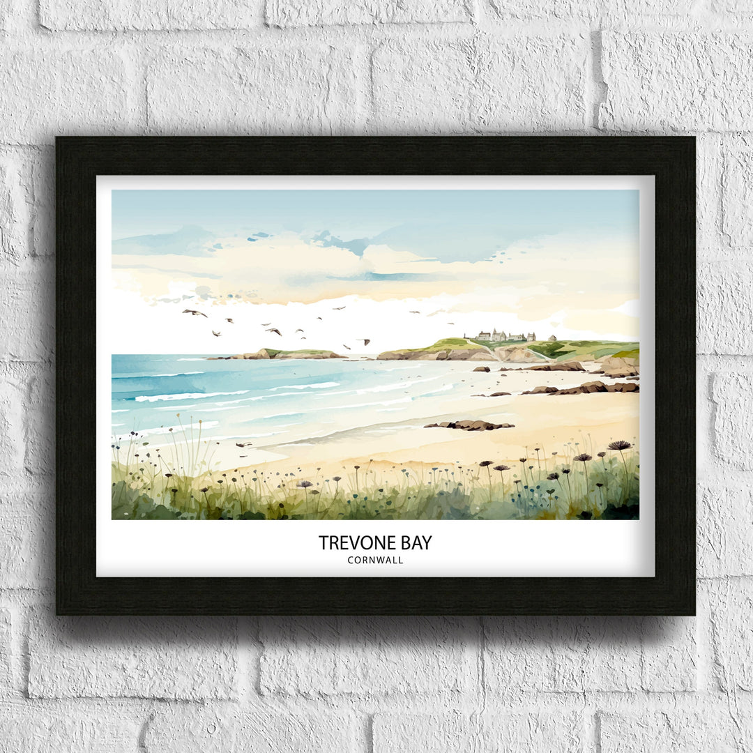 Trevone Bay Cornwall Travel Poster Trevone Bay Wall Decor Trevone Bay Poster Cornwall Travel Posters Trevone Bay Art Poster Trevone Bay