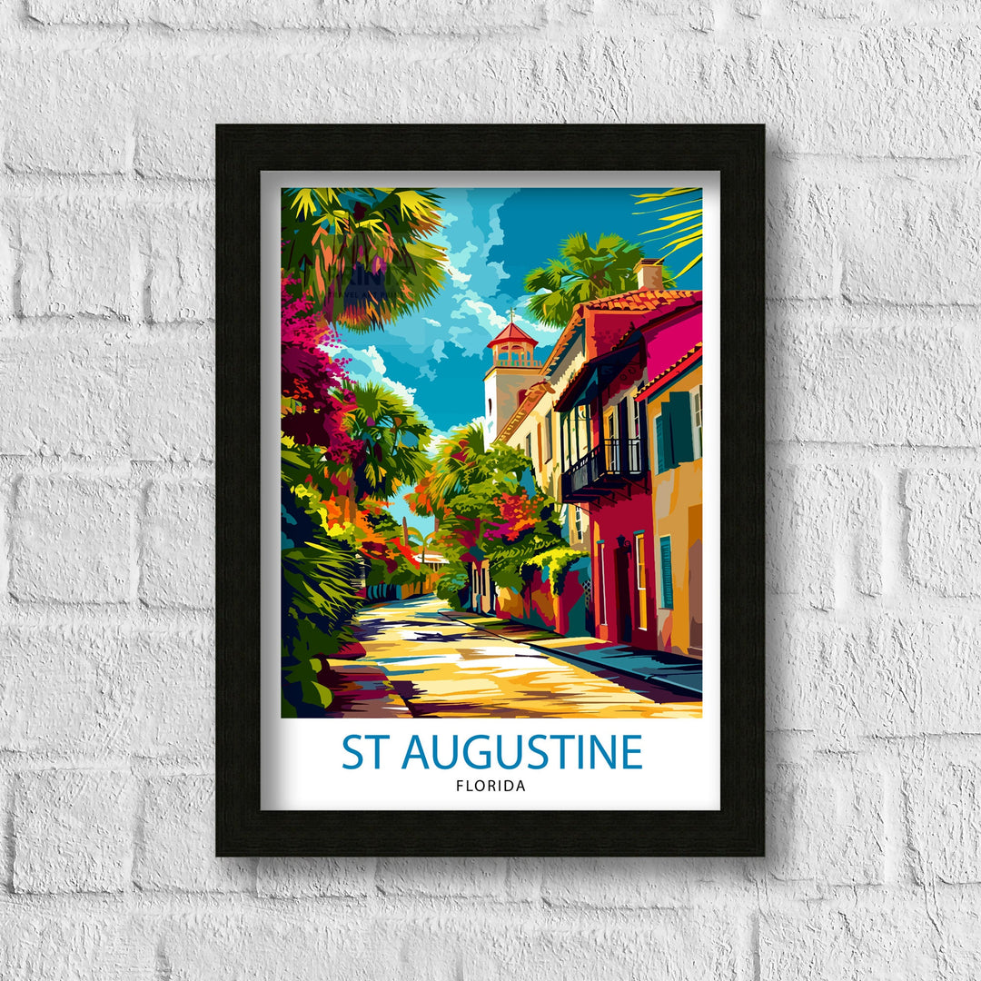 St Augustine Florida Travel Poster St Augustine Wall Decor St Augustine Print Florida Travel Print St Augustine Art Print St Augustine