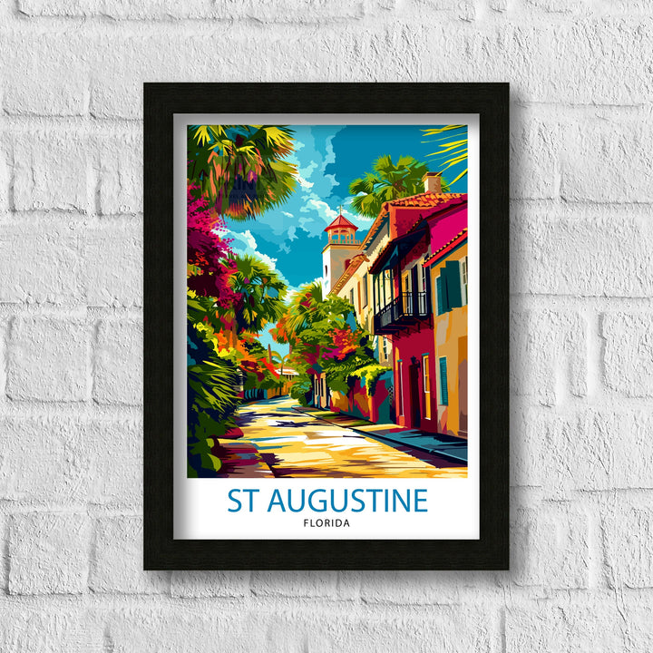 St Augustine Florida Travel Poster St Augustine Wall Decor St Augustine Print Florida Travel Print St Augustine Art Print St Augustine