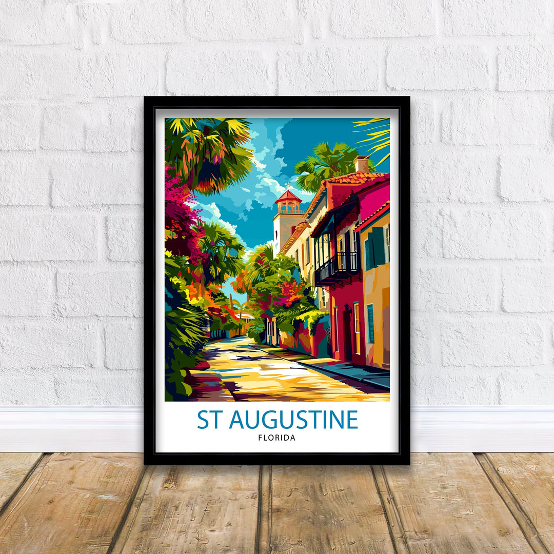 St Augustine Florida Travel Poster St Augustine Wall Decor St Augustine Print Florida Travel Print St Augustine Art Print St Augustine