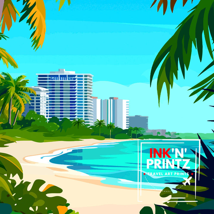 Boca Raton Florida Print Coastal City Art Beach Paradise Poster Florida Seaside Wall Decor South Florida Landscape Tropical City