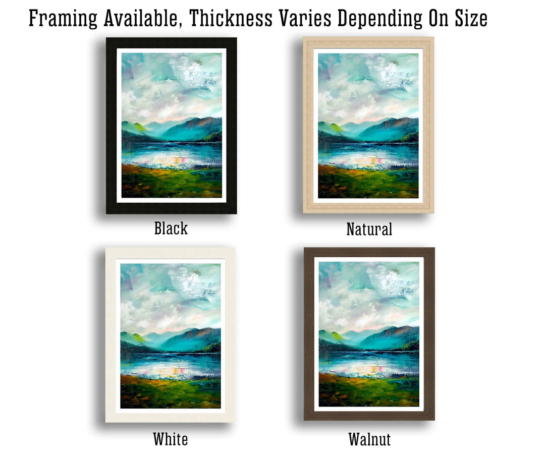 Lake District Abstract Art Poster British Lakescape Essence Cumbrian Hills Watercolor Poster UK Nature Wall Decor Abstract Mountain View