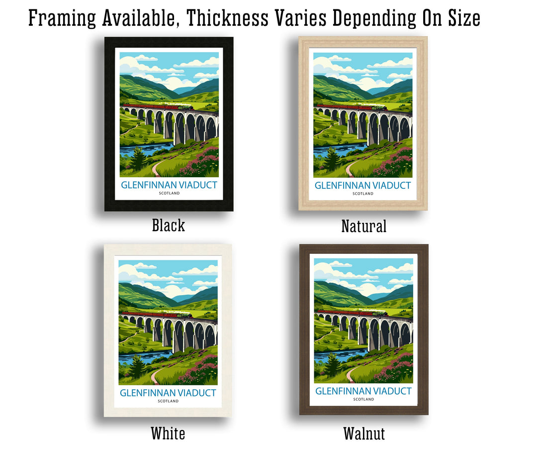 Glenfinnan Viaduct Travel Poster Scottish Highlands Art Iconic Railway Bridge Poster Scotland Landscape Wall Decor Historic Viaduct Artwork