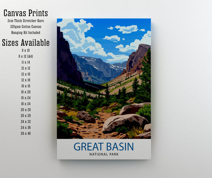 Great Basin National Park Print Nevada Wilderness Art Lehman Caves Poster Ancient Bristlecone Pine Wall Decor Star Gazing Illustration