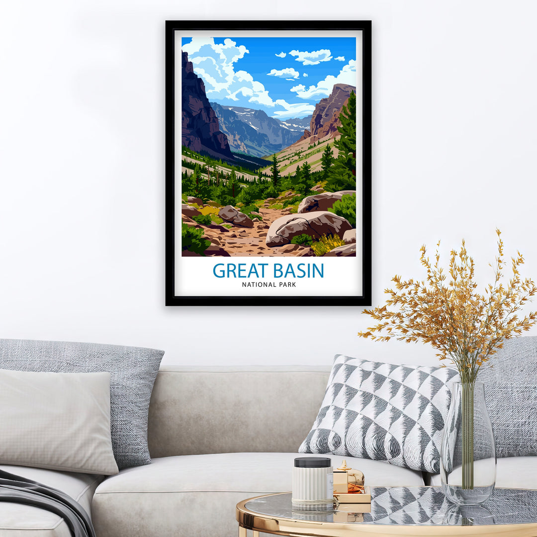 Great Basin National Park Print Nevada Wilderness Art Lehman Caves Poster Ancient Bristlecone Pine Wall Decor Star Gazing Illustration