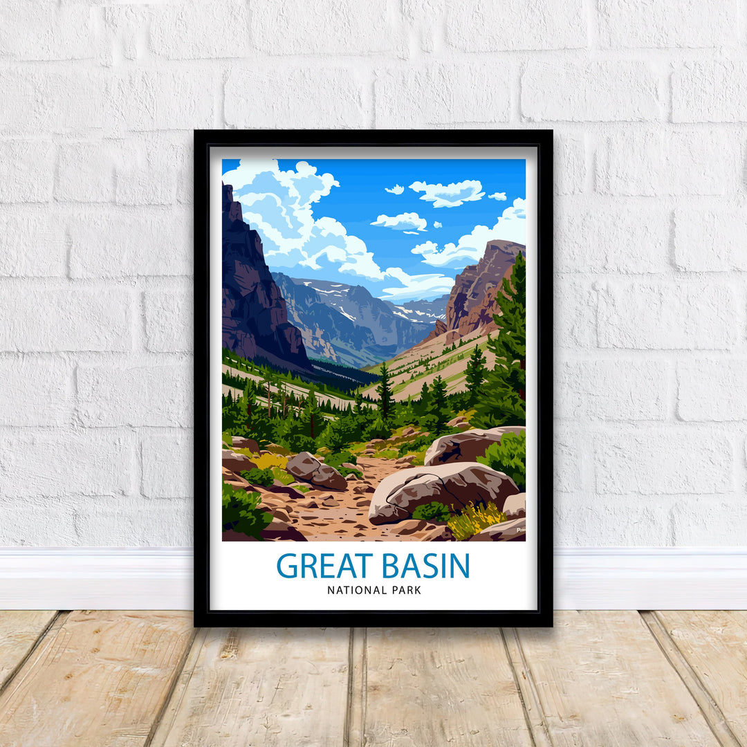 Great Basin National Park Print Nevada Wilderness Art Lehman Caves Poster Ancient Bristlecone Pine Wall Decor Star Gazing Illustration