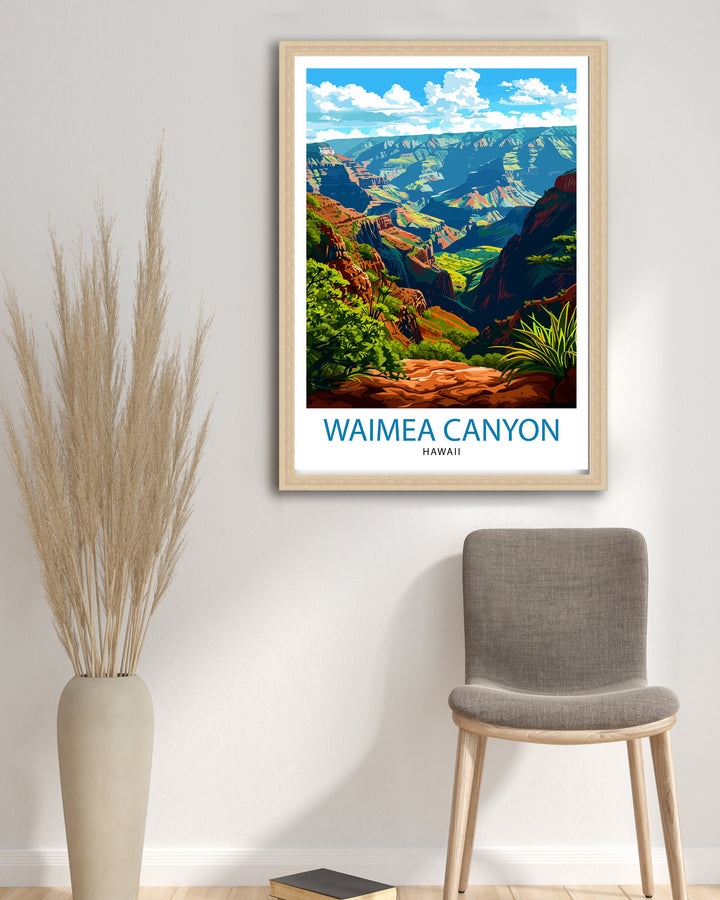 Waimea Canyon Kauai Travel Print Waimea Canyon Wall Decor Kauai Travel Poster Hawaii Travel Prints Waimea Canyon Art Print Kauai