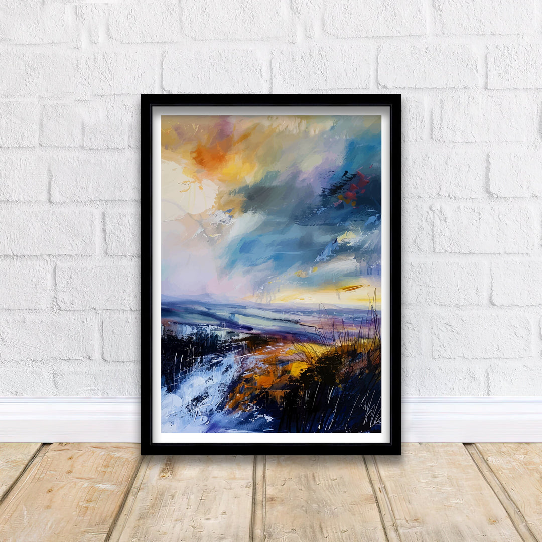 Malvern Hills Abstract Art Print English Landscape Essence Worcestershire Hills Poster Nature Inspired Wall Decor UK Countryside