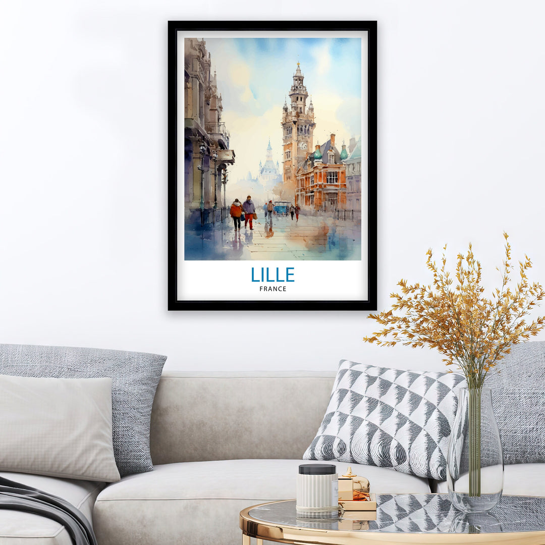 Lille France Travel Print Lille Wall Decor Lille Poster France Travel Prints Lille Art Print Lille Illustration Lille