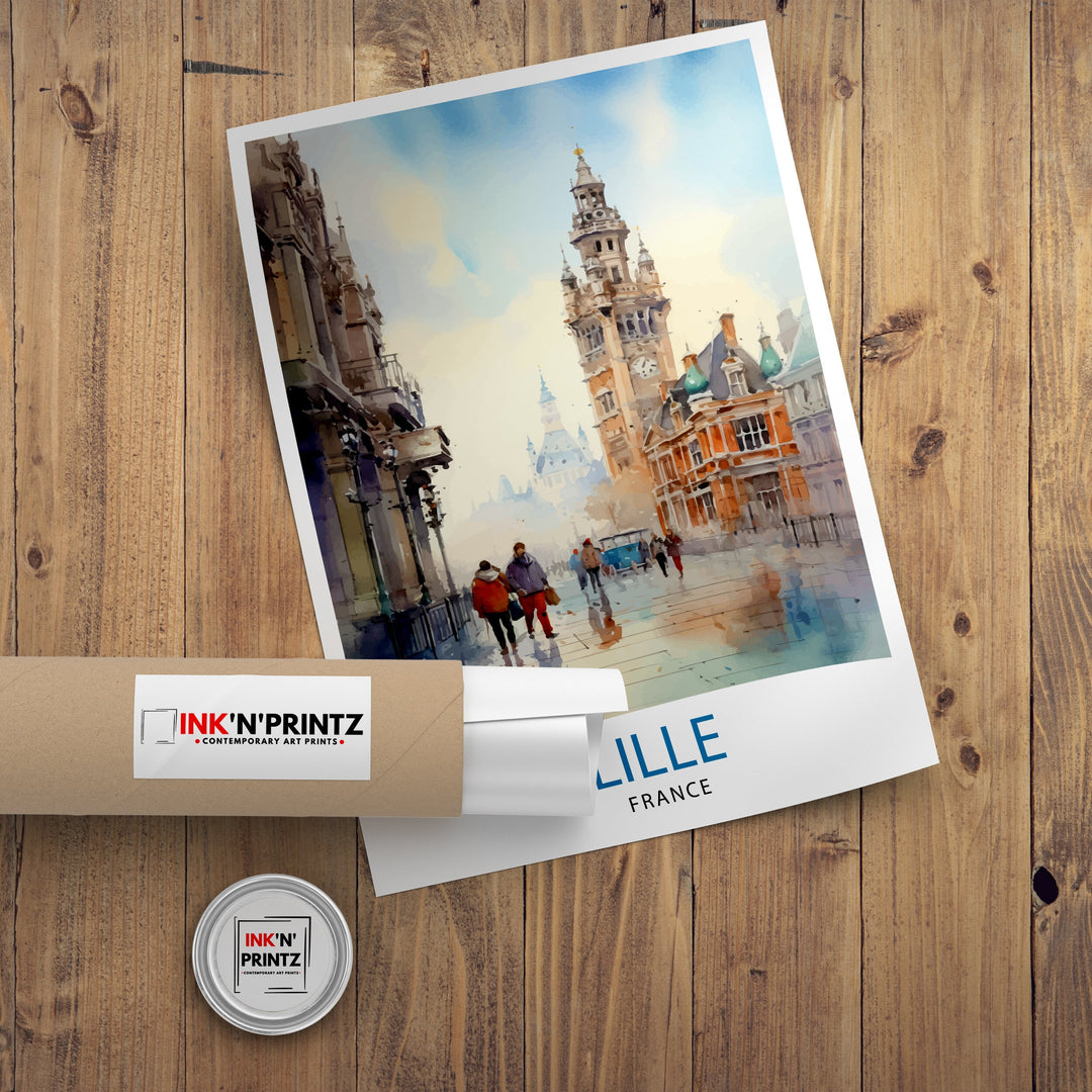 Lille France Travel Print Lille Wall Decor Lille Poster France Travel Prints Lille Art Print Lille Illustration Lille